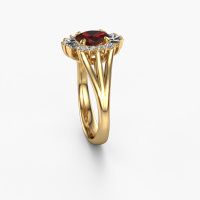 Image of Engagement ring Andrea 585 gold garnet 7x5 mm
