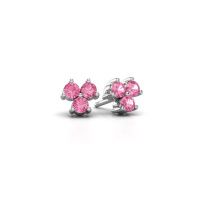 Image of Stud earrings Shirlee 950 platinum pink sapphire 3 mm