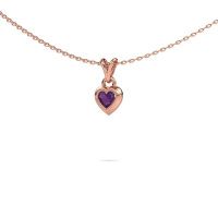 Image of Pendant Charlotte Heart 585 rose gold amethyst 4 mm