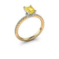 Afbeelding van Verlovingsring Crystal EME 4 585 goud gele saffier 7x5 mm