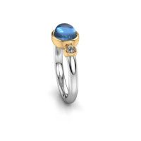 Afbeelding van Ring Liane 585 witgoud blauw topaas 8x6 mm