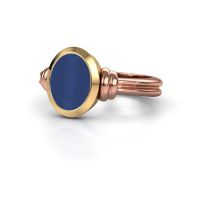 Afbeelding van Zegelring brenda 1<br/>585 rosé goud<br/>Lapis lazuli 10x8 mm