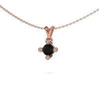 Image of Pendant Cornelia Round 585 rose gold black diamond 0.80 crt