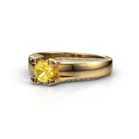 Afbeelding van Verlovingsring Jeanne 1<br/>585 goud<br/>Gele saffier 5 mm