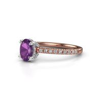 Image of Engagement ring saskia 1 ovl<br/>585 rose gold<br/>Amethyst 7x5 mm
