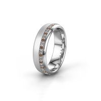 Image of Wedding ring WH0303L36BMP<br/>585 white gold ±6x2 mm<br/>Brown diamond