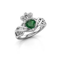 Image of Ring Lucie 585 white gold emerald 6 mm