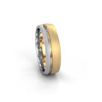 Afbeelding van Trouwring WH0322L25AM<br/>585 goud ±6x1.7 mm<br/>Bruine diamant
