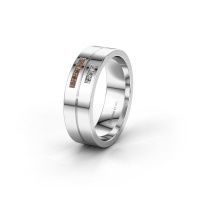 Afbeelding van Trouwring WH0207L16AP 950 platina bruine diamant ±6x1.7 mm