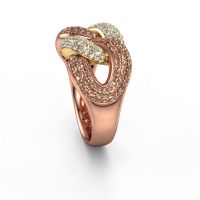 Afbeelding van Ring Kylie 3 13mm 585 rosé goud bruine diamant 1.217 crt
