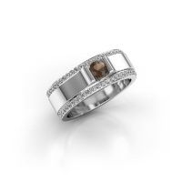 Image of Men's ring Danillo<br/>950 platinum<br/>Smokey quartz 4.2 mm