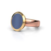 Afbeelding van Zegelring Oscar 3<br/>585 rosé goud<br/>Blauw lagensteen 12x10 mm