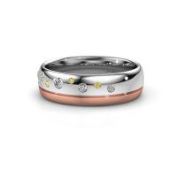 Afbeelding van Trouwring WH0317L36AP 585 witgoud gele saffier ±6x1.7 mm