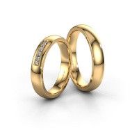 Image of Wedding rings set WH0111LM24BP ±4x2 mm 14 Carat gold diamond 0.02 crt