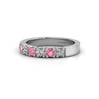 Afbeelding van Ring Dana 7 950 platina roze saffier 3 mm