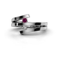 Image de Bague Synthia<br/>585 or blanc<br/>Rhodolite 2.5 mm