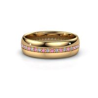 Image of Wedding ring WH0203L36AP<br/>585 gold ±6x1.7 mm<br/>Pink sapphire