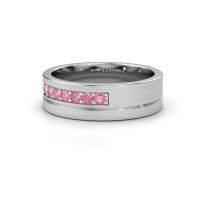 Image of Wedding ring WH0312L16AM<br/>950 platinum ±6x1.7 mm<br/>Pink sapphire