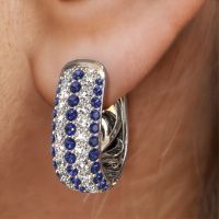 Image of Hoop earrings Danika 10.5 B 950 platinum sapphire 1.1 mm