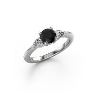 Afbeelding van Verlovingsring Chanou Rnd<br/>585 witgoud<br/>Zwarte Diamant 1.26 Crt