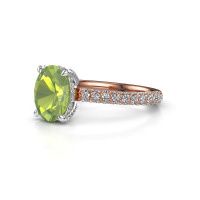 Image of Engagement ring saskia 2 ovl<br/>585 rose gold<br/>Peridot 9x7 mm