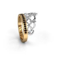 Afbeelding van Ring Kroon 2 585 goud zwarte diamant 0.269 crt