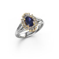 Image of Engagement ring Andrea 585 white gold sapphire 7x5 mm