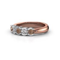 Afbeelding van Verlovingsring Lotte 5 585 rosé goud bruine diamant 0.50 crt