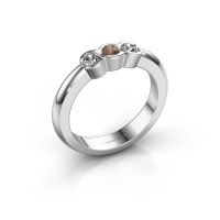 Afbeelding van Ring Lotte 3 925 zilver bruine diamant 0.30 crt