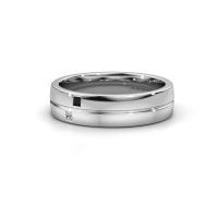 Afbeelding van Trouwring WH0231L25BP 950 platina zwarte diamant ±5x2 mm