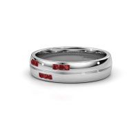Image of Wedding ring WH0206L25APM<br/>585 white gold ±5x1.7 mm<br/>Ruby