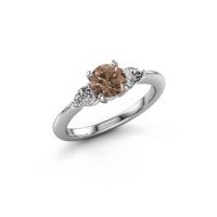 Afbeelding van Verlovingsring Chanou RND 950 platina bruine diamant 1.120 crt