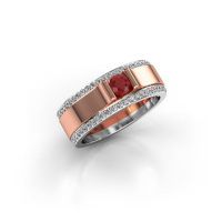 Image of Men's ring Danillo<br/>585 rose gold<br/>Ruby 4.2 mm