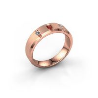 Image of Men's ring justin<br/>585 rose gold<br/>Garnet 2.5 mm