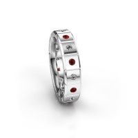 Image of Weddings ring WH2055L15DP<br/>950 platinum ±5x2.4 mm<br/>Garnet