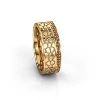 Afbeelding van Trouwring WH2070L17C 585 goud bruine diamant ±7x2.2 mm