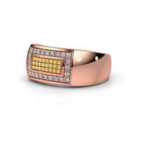 Image de Bague pour homme Lorenzo<br/>585 or rose<br/>Saphir jaune 1.1 mm