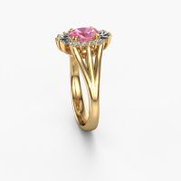 Image of Engagement ring Andrea 585 gold pink sapphire 7x5 mm