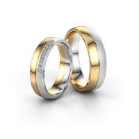 Image of Friendship rings set WH0209LM25APM ±5x1.7 mm 14 Carat gold diamond 0.012 crt
