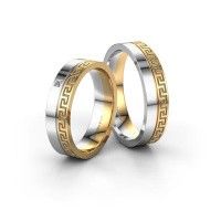 Image of Wedding rings set WH0252LM24XP ±4x1.5 mm 14 Carat gold diamond 0.02 crt