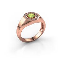 Image of Men's ring jaap<br/>585 rose gold<br/>Peridot 5 mm