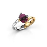 Afbeelding van Ring Nora<br/>585 witgoud<br/>Rhodoliet 8x6 mm
