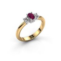 Image de Bague de fiançailles Karie<br/>585 or jaune<br/>Rhodolite 5x3 mm