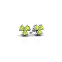 Image of Stud earrings Shirlee 950 platinum peridot 3 mm