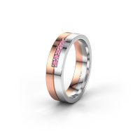 Image of Wedding ring WH0211L15AP<br/>585 rose gold ±5x1.7 mm<br/>Pink sapphire