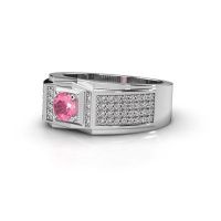 Image of Men's ring marcel<br/>585 white gold<br/>Pink sapphire 5 mm