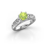 Image of Engagement ring shan<br/>950 platinum<br/>Peridot 6 mm