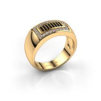 Image de Bague pour homme Lorenzo<br/>585 or jaune<br/>Diamant noir 0.552 crt