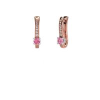 Image of Earrings Valorie 585 rose gold pink sapphire 4 mm