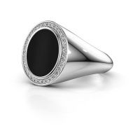 Image of Signet ring hilda 2<br/>950 platinum<br/>Onyx 12x10 mm